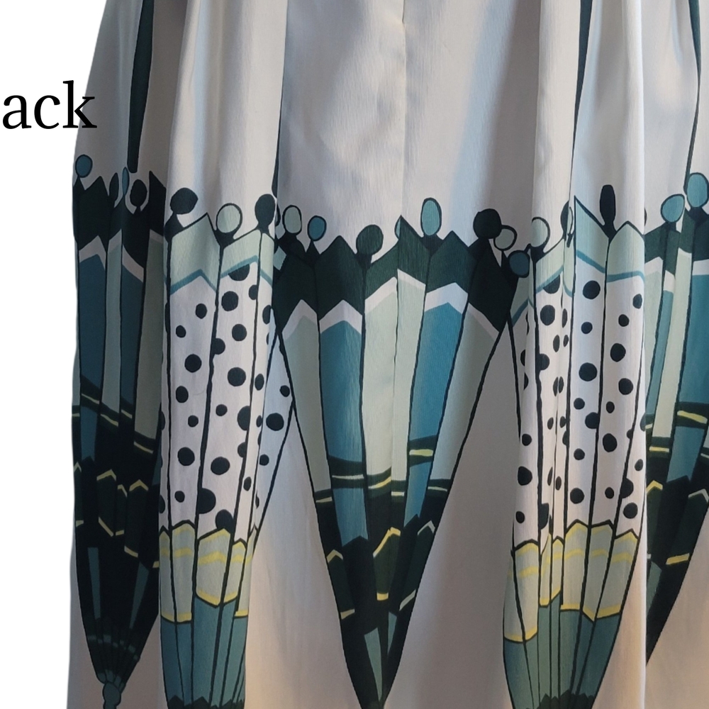 eva mendes for New York & Company Women's Umbrella Print Skirt - Blue and Cream - Picture 10 of 13